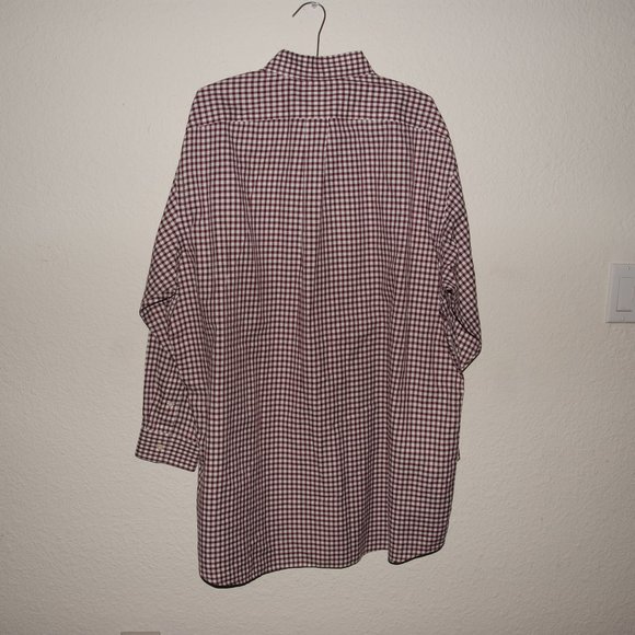 002 PAUL FREDRICK Red Gingham Check Button Down Shirt - Picture 2 of 5